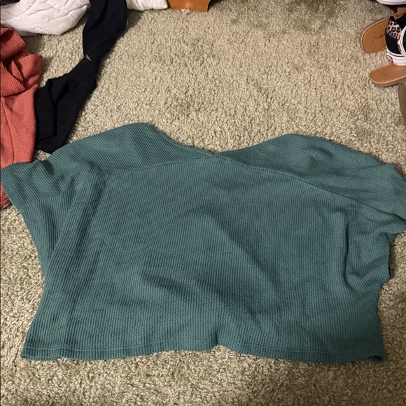 Double Zero Terracotta Tie-Front Crop Top - Picture 5 of 6